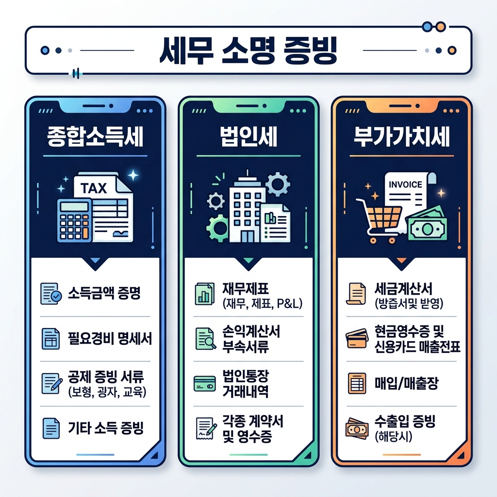 3대 증빙 보강 기술 비교